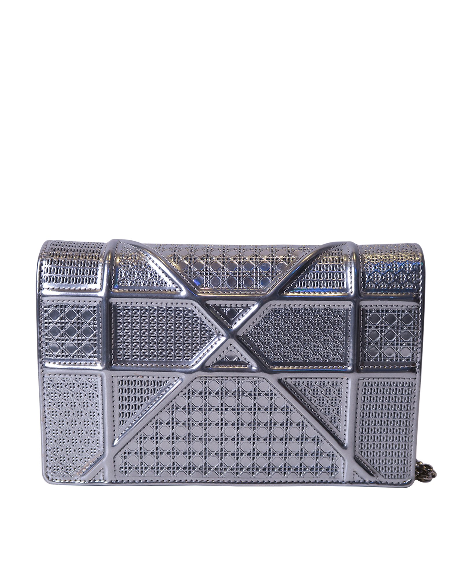 Diorama top calfskin clutch